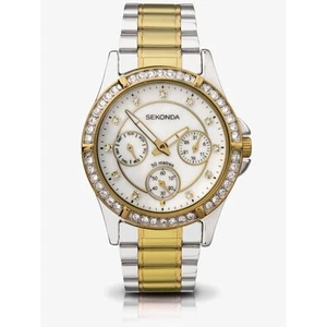 Sekonda 4112 Ladies White MOP Dial Bi-colour Bracelet/Case Watch RRP £79.99 - Picture 1 of 1
