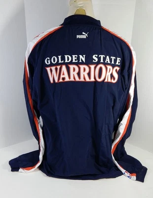 2000-01 Golden State Warriors Game Issued Navy Warm Up Jacket 52 DP18346 - Image 1 of 4