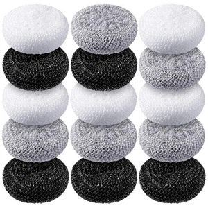 Plastic Dish Scrubbers for Dishes Pot Round Nylon Pad, Mesh Scouring Non Scra... - Picture 1 of 7