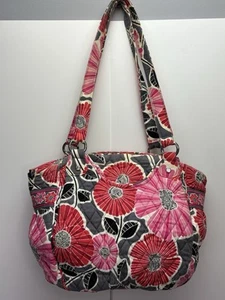 Vera Bradley Large Bucket Handbag Cherry Blossoms Quilted Retired Red & Pink - Picture 1 of 9