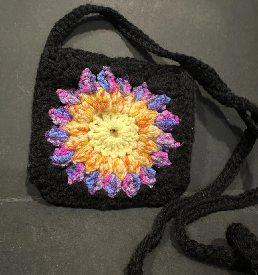 Bolso Bandolera Crochet Granny Cuadrado Hippie Boho Cartera Bolso de Hombro Foto 1 de 4