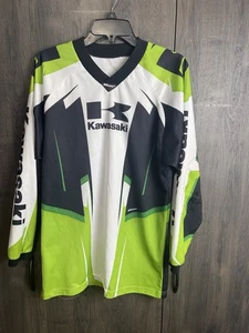 Vintage Kawasaki Thor Phase Jersey Motorcross Size Adult Medium Green & Black - Picture 1 of 9