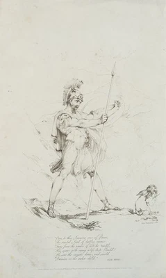 VENDRAMINI (*1769) nach PORTER (*1777), Soldat und Amor, um 1805, Crayonmanier - Bild 1 von 4