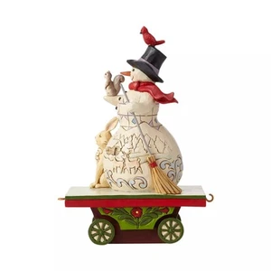Jim Shore Heartwood Creek Snowman Standing on Train Car Figurine, 6.7 Inch, M... - Picture 1 of 6