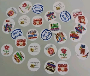 1" Card Stock Craft Circles Spiritual Faith Theme Bottle Caps 32 Count New #2 - Picture 1 of 4