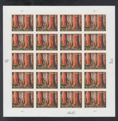 US Stamp #4378 Redwood Forest 2008 Priority Mail Pane of 20 - Image 1 of 2