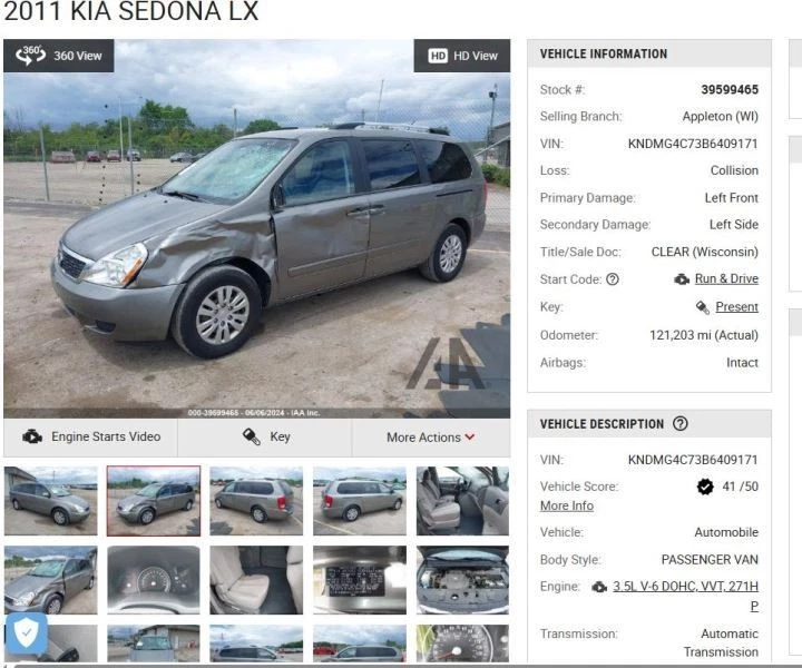 Passenger Side View Mirror Power Side Repeater Lamp Fits 11-12 14 SEDONA 4286881 - Image 1 of 4