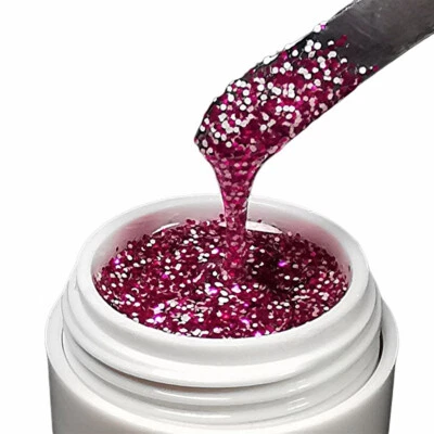 UV Sparkling Gel Fuchsia White 5ml Effekt Gel Glittergel Premium Qualität - Bild 1 von 4