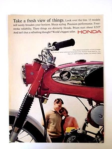 1965 Honda Motorcycle Print Ad Take A Fresh View Of Things - Picture 1 of 2