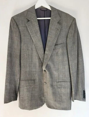 VTG Men's Suit Jacket Size 46 Short Hickey Freeman Saks 5th Ave Gray - Image 1 of 4