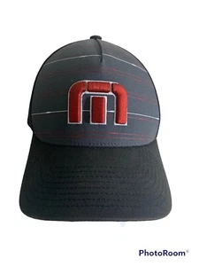 Travis Matthew Golf Hat SnapBack BlackGrey & Red Striped - Picture 1 of 7
