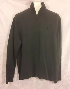 Suéter Polo by Ralph Lauren 1/4 con cremallera gris para hombre grande - Imagen 1 de 9