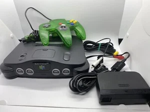 Nintendo 64 N64 Console System w/ Green Controller & Cables - Tested & Works - Picture 1 of 7