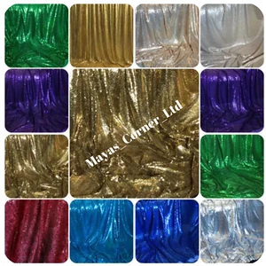 Sparkly Sequin Fabric bridal wedding costume strech backdrop Tulle net 58" wide - Picture 1 of 55