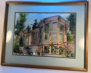 Painting Watercolor Original Photo Realism Architecture Signed Pat Dugan - Picture 1 of 16