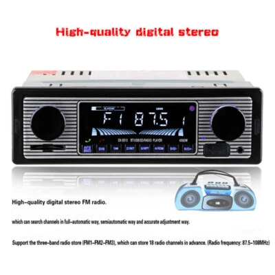 Rádio MP3 player estéreo USB/SD/FM/WMA/WAV digital Bluetooth 4 canais EUA - Imagem 1 de 4