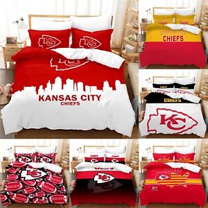 Kansas City Chiefs 3PCS Duvet Cover Cotton Blend Bedding Set Comforter Cover