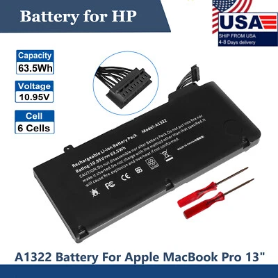A1322 Battery For Apple MacBook Pro 13" Mid 2009 2010 2011 2012 Early 2011 A1278 - Image 1 of 4