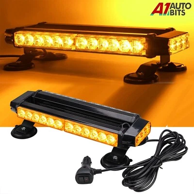 15" LED Roof Recovery Light Bar Amber Warning Flashing Magnetic Beacon 12v 24v - Image 1 of 4