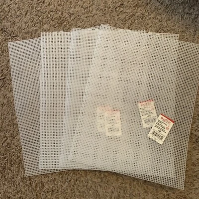 Lot Of 4 Sheets Quick Count #7 Mesh Clear Plastic Canvas 13.5x10.5” Uniek USA - Image 1 of 3
