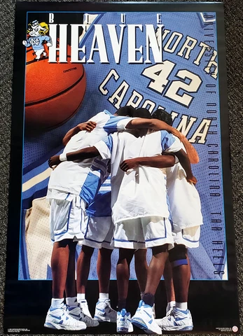 North Carolina Tar Heels Basketball BLUE HEAVEN 1995 23x35 Costacos Wall POSTER Cover