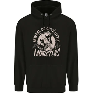 Cute Monsters Funny Halloween Cats & Witch Childrens Kids Hoodie - Picture 1 of 3