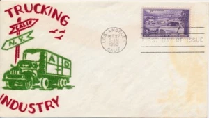 #1025 Trucking Industry Velvatone Cachet Cubierta Primer Día - Imagen 1 de 1