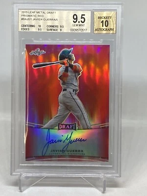 2015  Draft  Javier Guerra Auto SP/5 PRISMATIC RED RC  BGS 9.5 GEM MINT POP 1 - Image 1 of 4