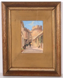 Georg Macco (1863-1933) "On Island Rhodos, Greece", small gouache, ca.1900 - Picture 1 of 12