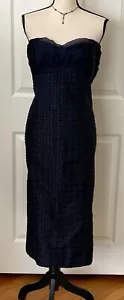 Carolina Herrera strukturiertes dunkelblau trägerloses festliches Ballkleid Maxikleid L/XL - Bild 1 von 14
