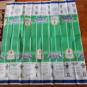 Super Bowl xxi Superbash tablecloth 21 Denver NYG Anheuser Busch Natural Light - Picture 1 of 3