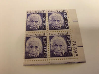  1966 US Stamp 8 c Albert Einstein MNH VF Block of 4 - Image 1 of 2