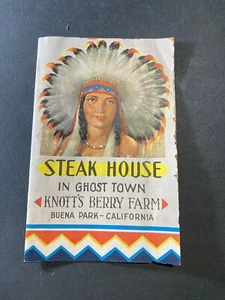 Vintage Steak House Ghost Town Knotts Berry Farm  Menu, Souvenir Booklet - Picture 1 of 6