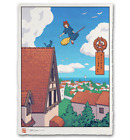 Kiki's Delivery Service Japanese Edo Style Poster Print 12x17 Mondo Ghibli
