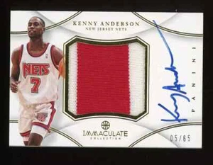 2012-13 Panini Immaculate Kenny Anderson New Jersey Nets GU Jersey AUTO #05/65 - Picture 1 of 2