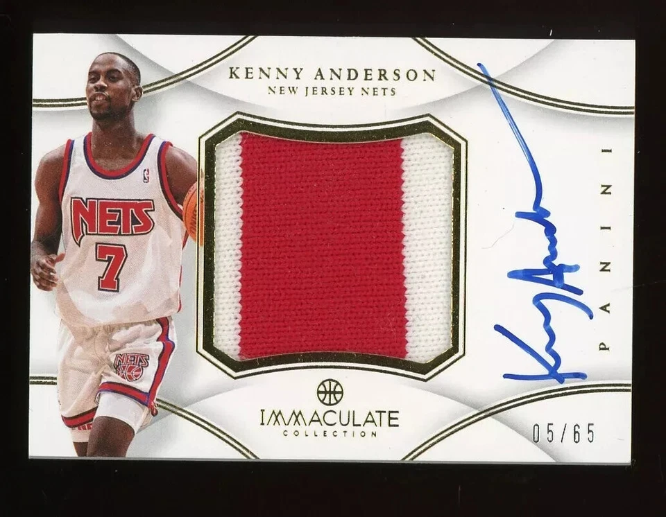 Camiseta deportiva Panini Immaculate Kenny Anderson 2012-13 New Jersey Nets GU automática #05/65 Foto 1 de 2