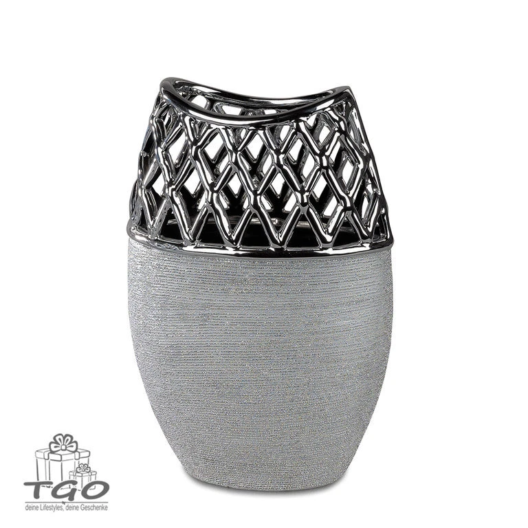 Formano Vase silber  aus Keramik 18x26cm-730268 - Bild 1 von 1