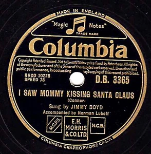 CLASSIC XMAS 78 JIMMY BOYD  I SAW MOMMY KISSING SANTA CLAUS  COLUMBIA DB 3365 E- - Imagen 1 de 1