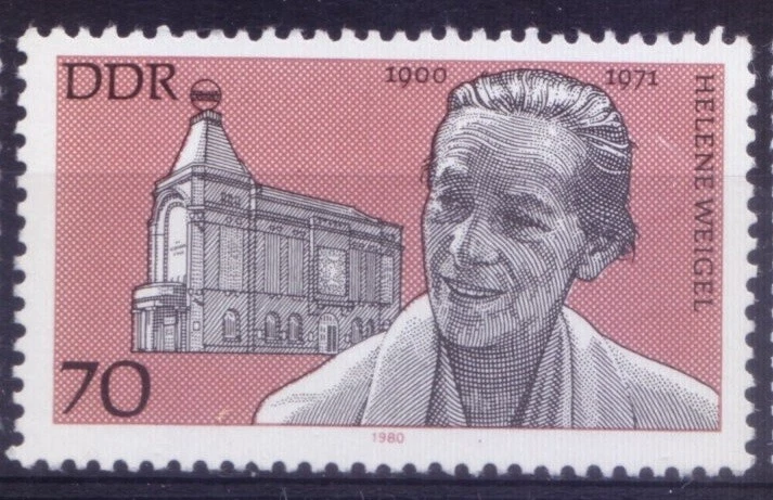 DDR 1980 MNH, German actress Helene Weigel, Jewish, Cinema - Image 1 of 1