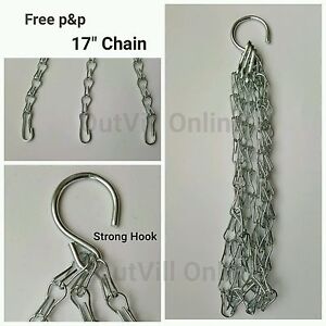 1 x Chain Metal Garden Easy Hanging Basket Silver Spare Fill Chain 17"
