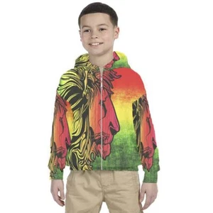 Kids Hoodie Rasta Jamaica Design 7434105319386 Hoodie Unisex For Children - Picture 1 of 4