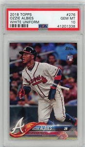 2018 Topps Ozzie Albies RC PSA 10 Edelsteine neuwertig weiß Trikot #276 Atlanta Braves RC - Bild 1 von 2