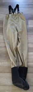 Hodgman Mens Nylon Chest Fishing Waders Tan Adjust Suspenders M Model W400-WAL - Picture 1 of 8