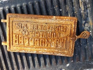 Antique Cast Iron L. J. Mueller Furnace Co Milwaukee Wisconsin Door Sign - Picture 1 of 16