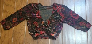 Sharif Designs Bauchtanz Samt Blumen Choli Top Braun Größe M - Bild 1 von 7