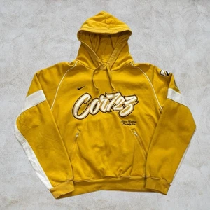 Sudadera con capucha vintage Y2K Nike Cortez Center logotipo grande para hombre pequeña amarilla años 2000 patinador - Imagen 1 de 5