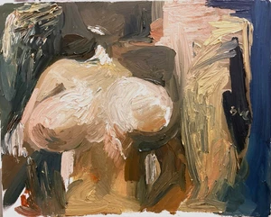 Boudoir Interior Figure Cubism Oil Painting 16x20 On Canvas Original Signed BVC - Picture 1 of 3