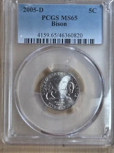 2005-D Jefferson Nickel "Bison" PCGS MS65 Westward Journey Series US Coin  - Picture 1 of 3