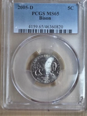 2005-D Jefferson Nickel "Bison" PCGS MS65 Westward Journey Series US Coin  - Image 1 of 3