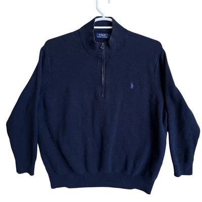 Polo Ralph Lauren Mens 3XB Navy 1/4 Zip Pullover Sweater Quiet Luxury Minimalist - Image 1 of 4